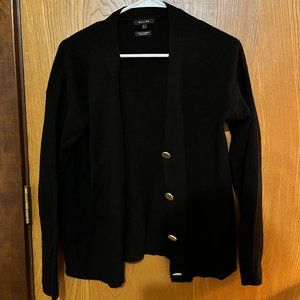 Wool Cashmere Massimo Dutti Cardigan with Gold Buttons, Size S.